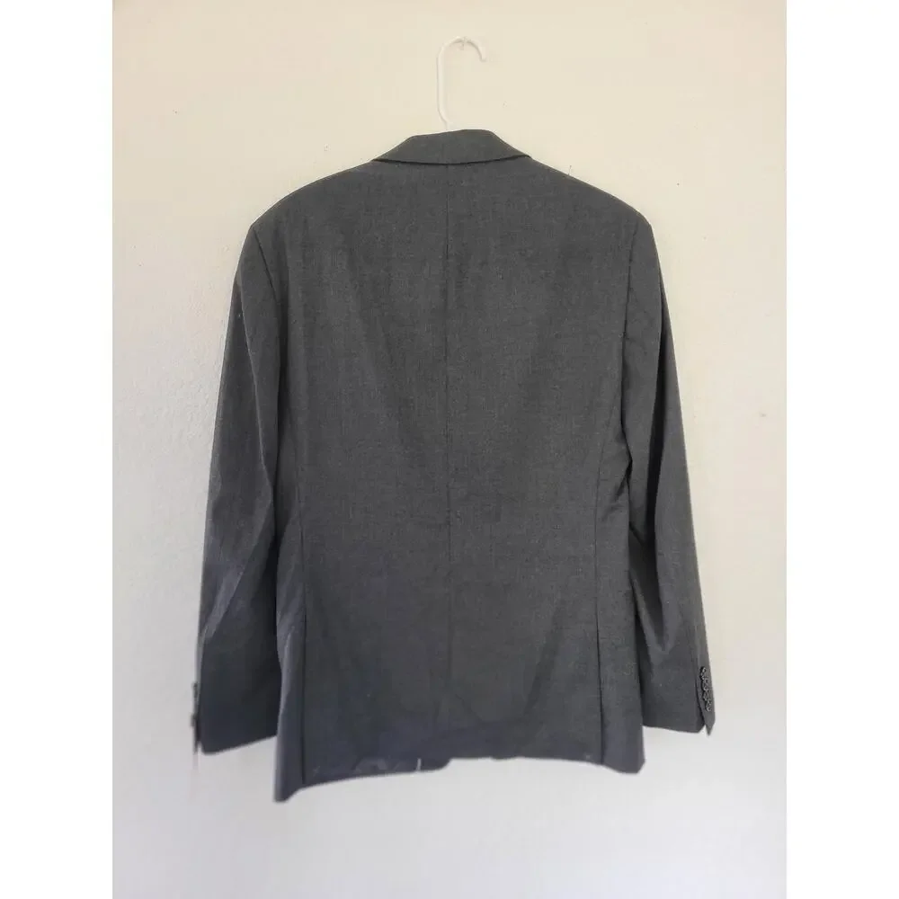 Calvin Klein Men's Slim‎ Fit Stretch Charcoal Gray Blazer Jacket Button Down #16